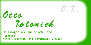 otto kolonich business card
